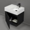 Black Bathroom Vanity, Modern, Wall Mounted, 24